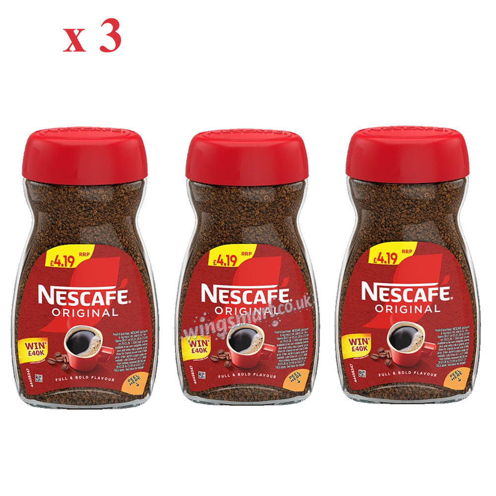 Nescafe Original Instant Coffee Selection (Regular & Decaf) – 95g Jar