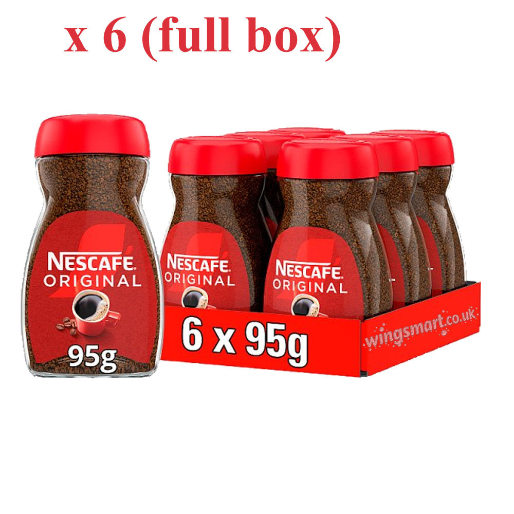 Nescafe Original Instant Coffee Selection (Regular & Decaf) – 95g Jar