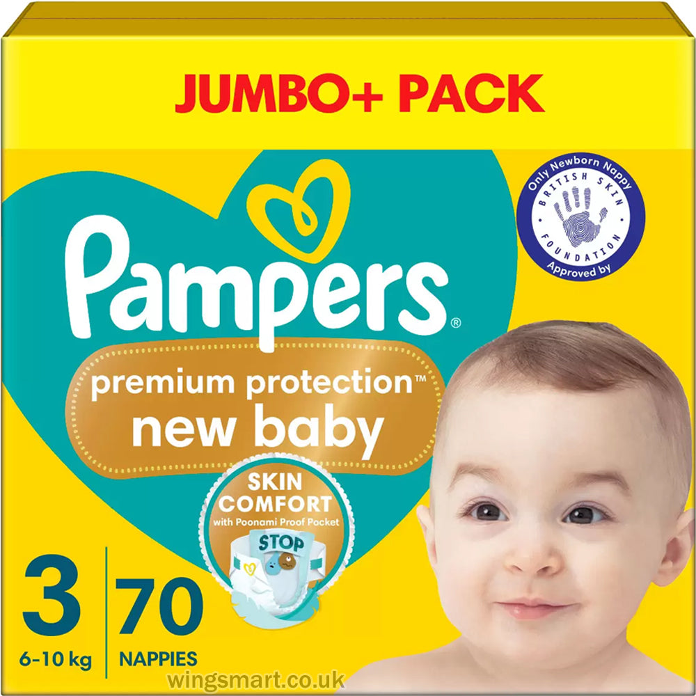 Pampers Premium Protect, New Baby Size 3, 70 Pack