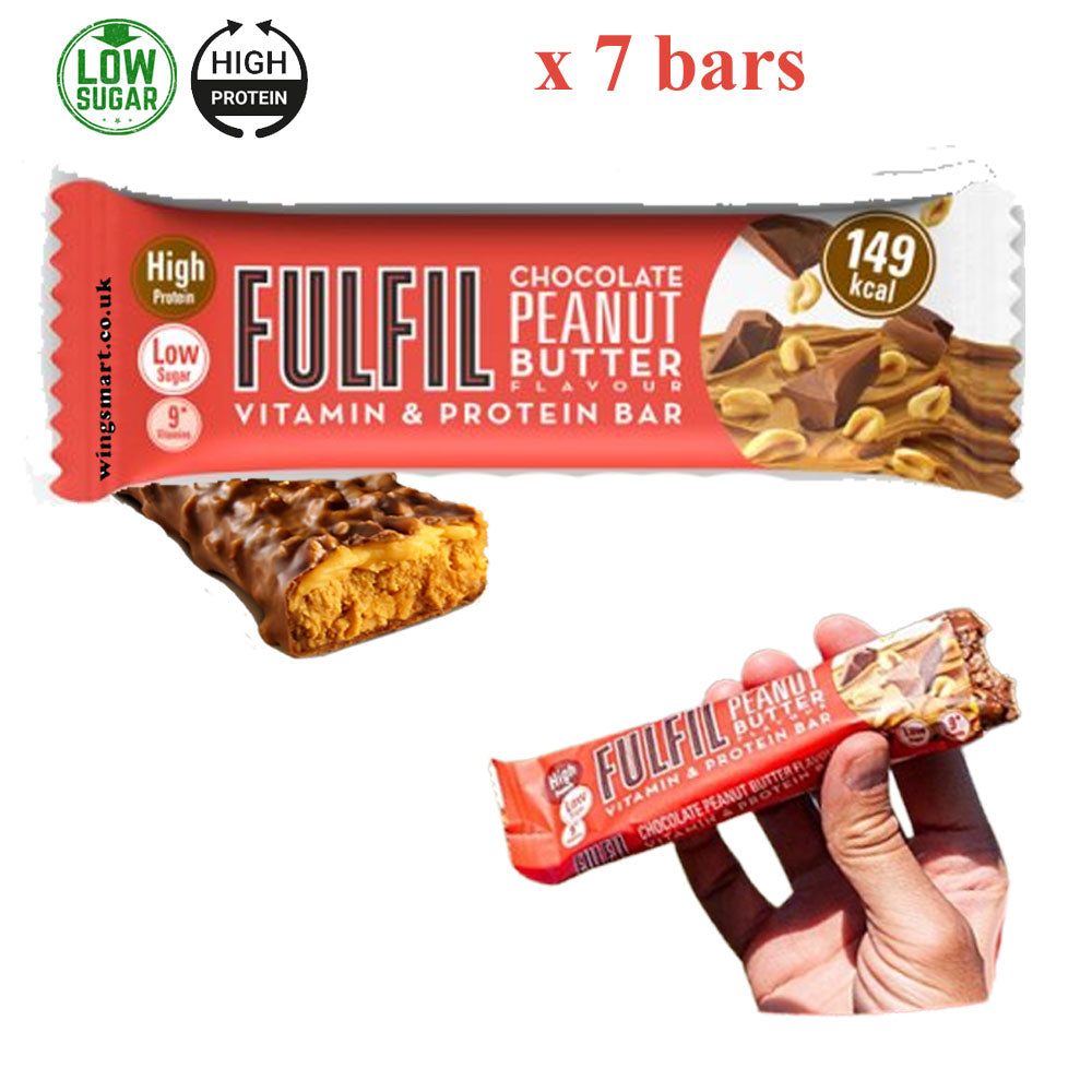 FULFIL Vitamin & Protein Bars 40g Chocolate Peanut Butter, Salted Caramel, Peanut & Caramel & Brownie Flavours