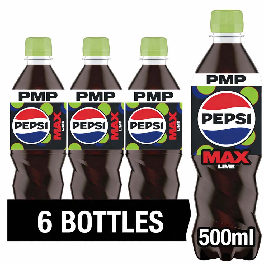 Pepsi Max Lime Cola PMP 500ml Bottle – No Sugar Refreshment