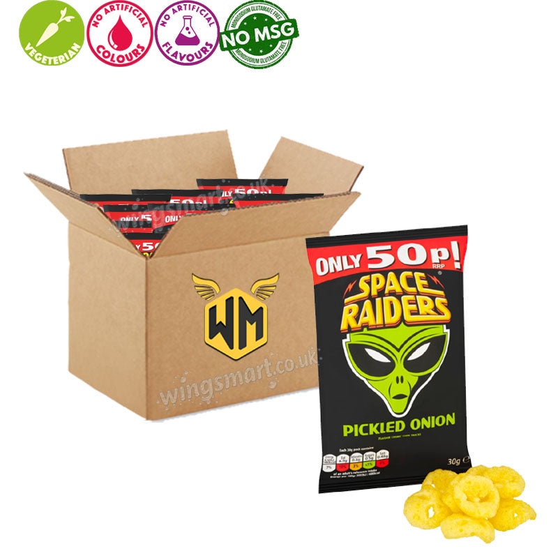 Space Raiders Crisps 30g Variety Pack Saucy BBQ Pickled Onion Beef
