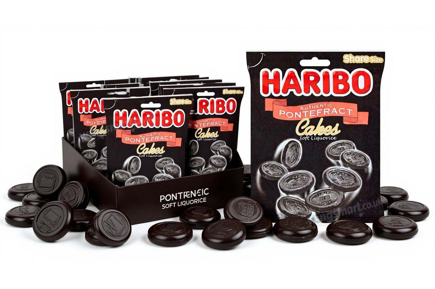 Haribo Pontefract Cakes Bag 160g – Traditional Liquorice Jellies (6 & 12 Pack Options)