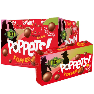 Poppets Milk Choc Coated Chewy Toffee Box 39g (Pack of 36 boxes)