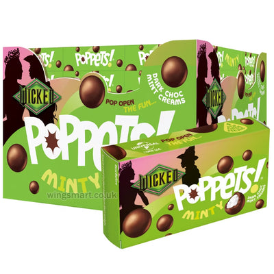 Poppets Minty Dark Choc Coated Mint Creams Box 40g (Pack of 36 boxes)