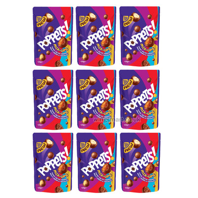 Poppets Mix-Ups Toffee, Salted Caramel, Malty Crunch & Chocolate 120g – 9 Pack