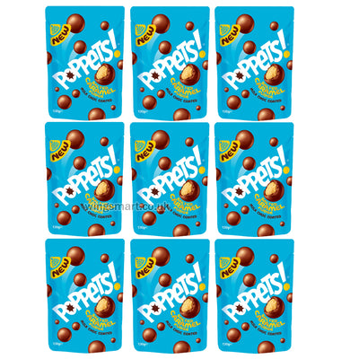 Poppets Milk Chocolate Coated Salted Caramel Fudge Pouch 120g – 9 Pack