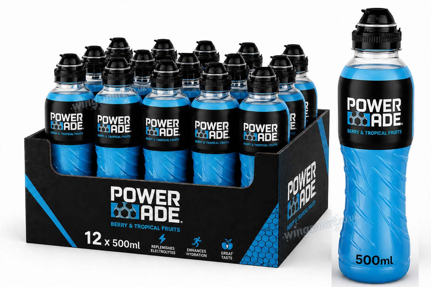 Powerade Berry & Tropical Sports Drink 12 x 500ml Bottles