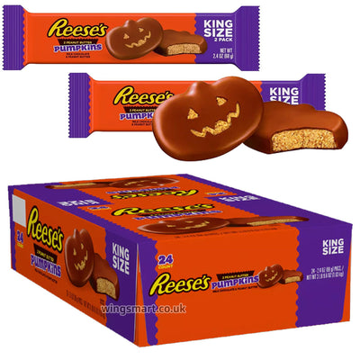 Reese's 2 Peanut Butter Pumpkins King Size 68g (Box of 24) Fullbox