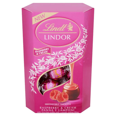 Lindt Lindor Raspberry & Cream Chocolate Truffles Box 200g