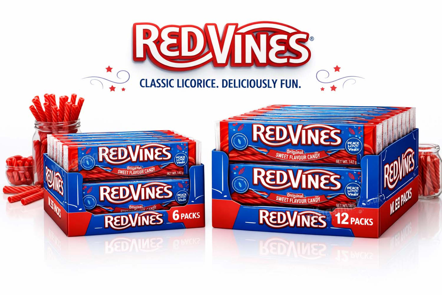 Red Vines Original Red Twists Candy 142g (6 Packs / 12 Packs)