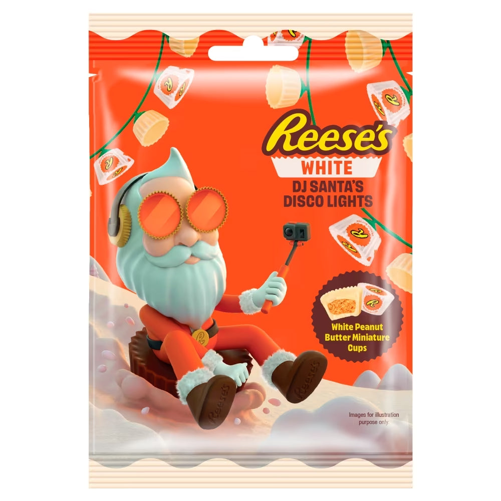 Reese's DJ Santa's Disco Lights White Peanut Butter Miniature Cups 62g (Bag of 20)