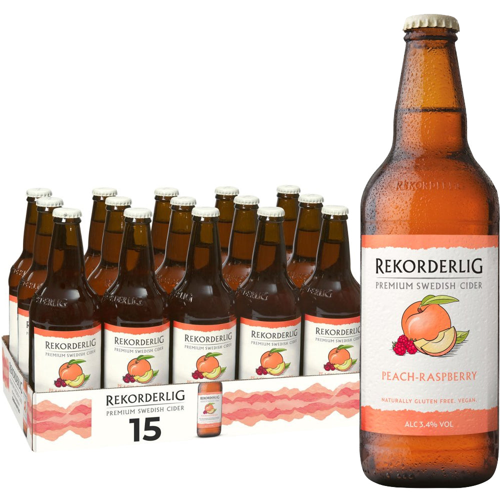 Rekorderlig Peach - Raspberry Premium Fruit Cider 500ml (Case of 15)