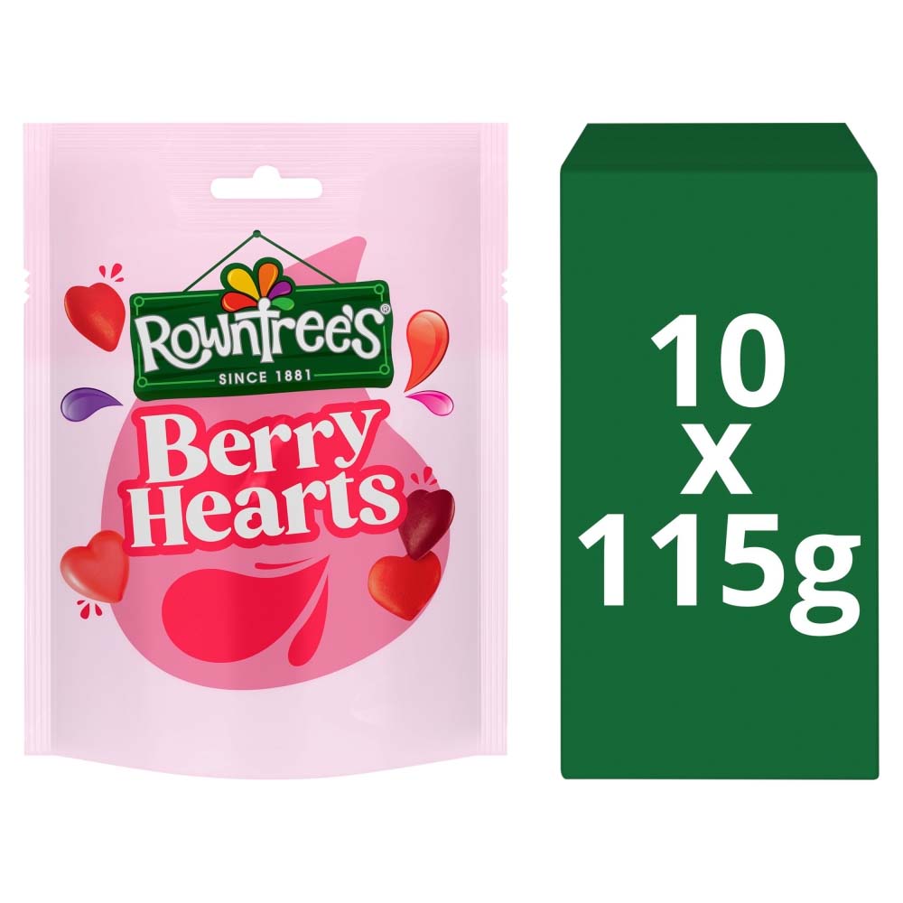 Rowntree’s Berry Hearts Jelly Sweets 115g (10 Sharing Bags)