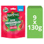 Rowntree's Lollies Sour Watermelon Flavour Sweets 130g x 9 Pack Sharing Bags