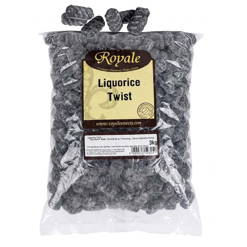 Royale Liquorice Twists Traditional Boiled Sweets (1kg, 2kg, 3kg)