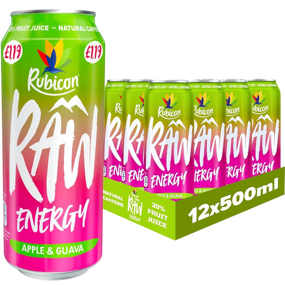 Rubicon Raw Energy Apple & Guava 500ml PMP(12 Cans)