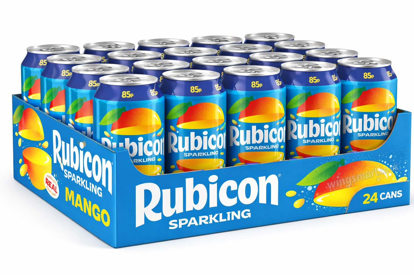 Rubicon Sparkling Mango 330ml – 24 Cans | Vegan Sparkling Mango Drink