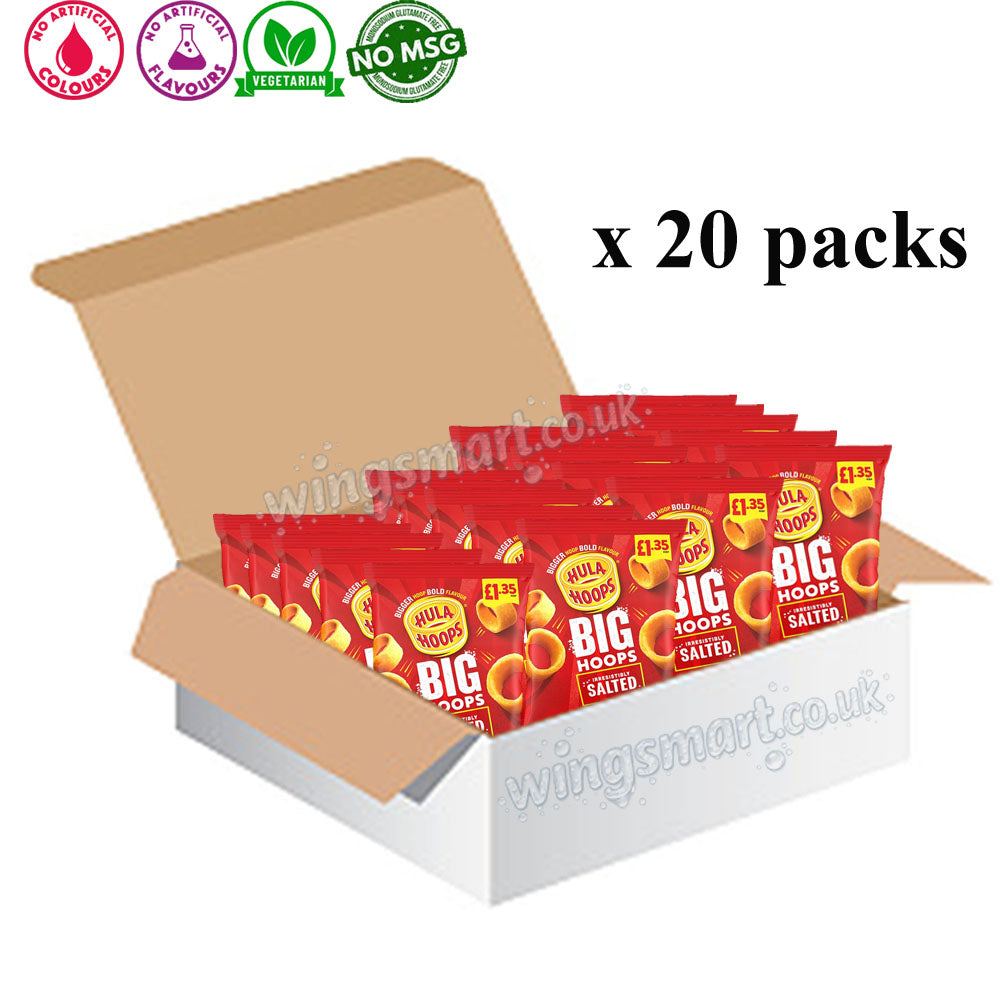 Hula Hoops Big Hoops 70g Crisps – BBQ Beef, Salted & Salt & Vinegar Assorted Flavours