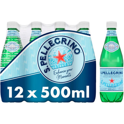 San Pellegrino Sparkling Natural Mineral Water 500ml (Pack of 12)