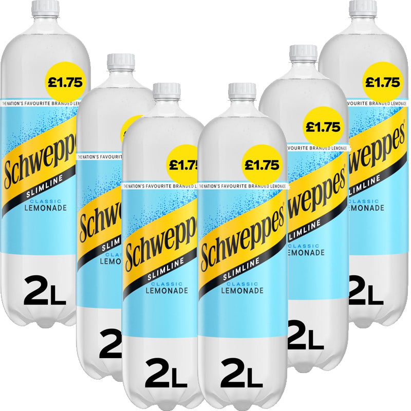 Schweppes Slimline Lemonade 2L PMP – Pack of 6 Bottles