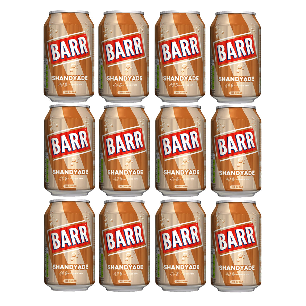 Barr Shandyade 330ml – No Sugar Shandy Drink (12 or 24 Can Pack)