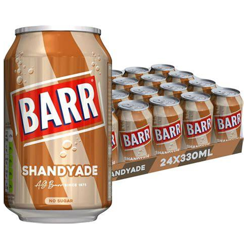 Barr Shandyade 330ml – No Sugar Shandy Drink (12 or 24 Can Pack)