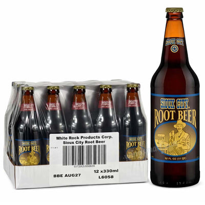 Sioux City Root Beer Glass Bottle 330ml – Pack of 12