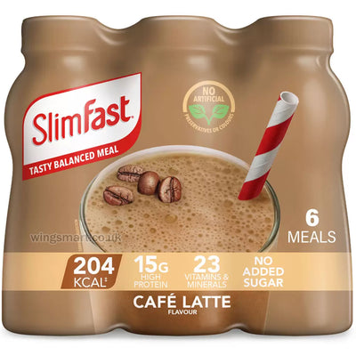 Slimfast Cafe Latte Shakes 325ml (Pack of 6)