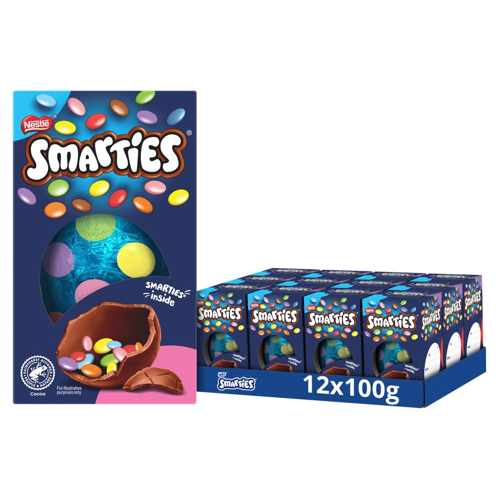 Smarties Milk Chocolate Small Easter Egg 110g (Box of 12)