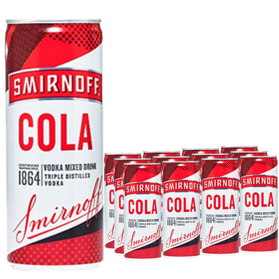 Smirnoff Red Label Vodka and Cola Drink 5% vol 250ml (Case of 12)