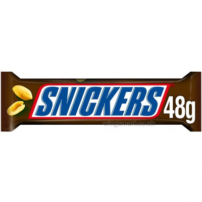 Snickers Caramel Nougat Peanuts Milk Chocolate Snack Bar 48g (Box of 48)