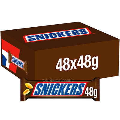 Snickers Caramel Nougat Peanuts Milk Chocolate Snack Bar 48g (Box of 48)