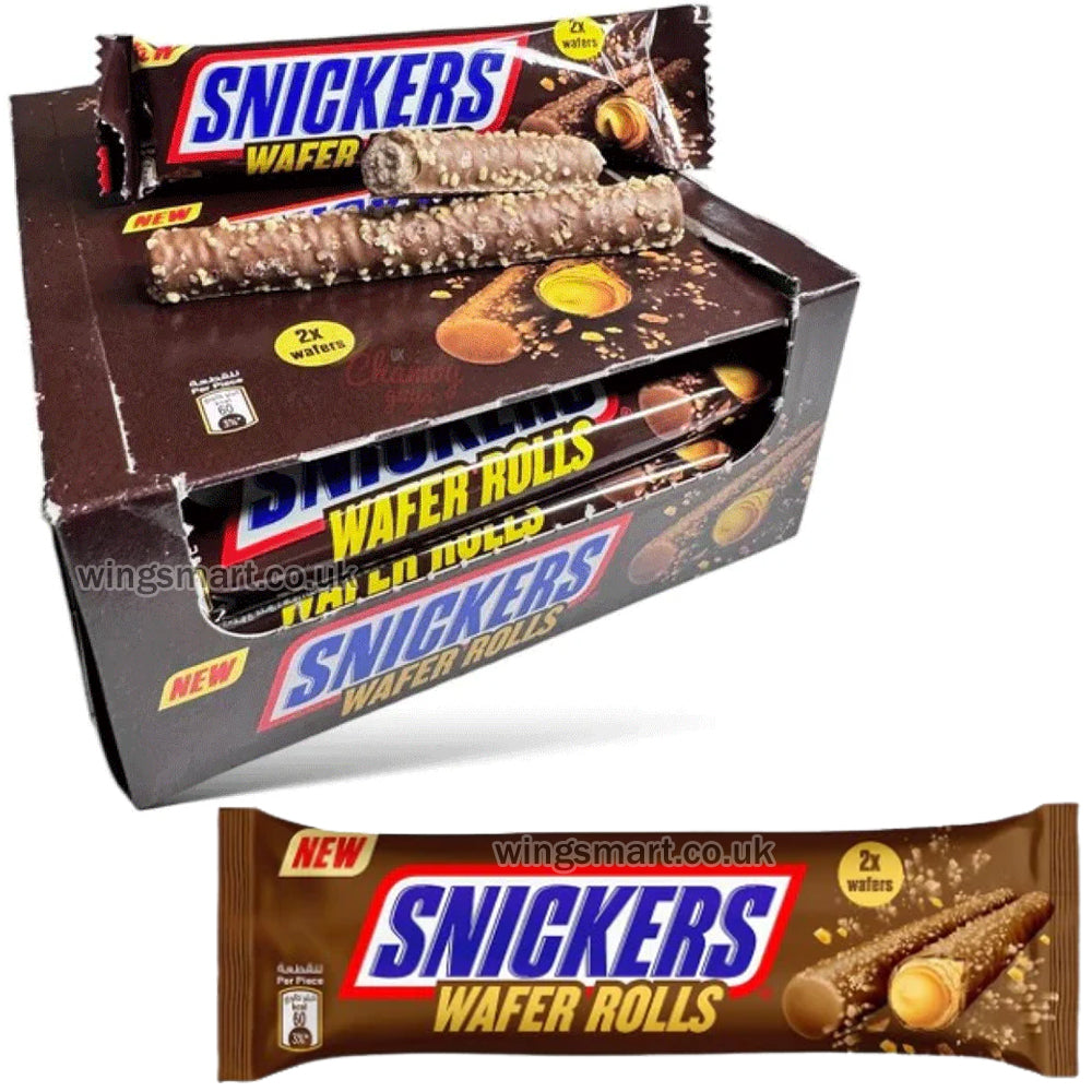 Snickers Wafer Rolls 24g (Pack of 12)