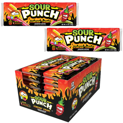 Sour Punch Scorchin Straws Pack 128g