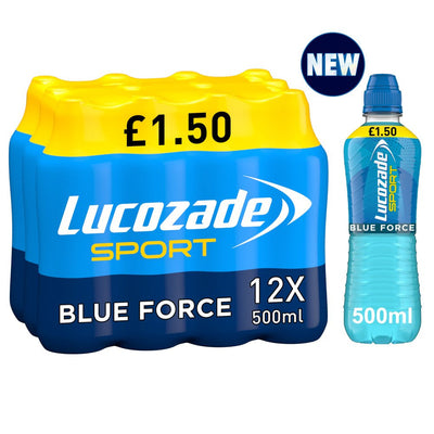 Lucozade Energy Drink Blue Burst 500ml PMP (6 & 12 Bottles)