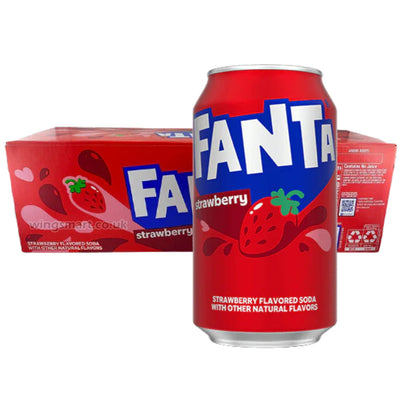 Fanta Strawberry Soda Can 12 x 355ml