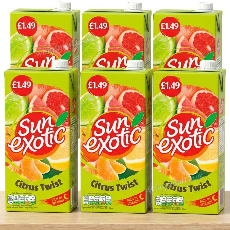 Sun Exotic Soft Drinks 1L Bottle Range – Fruit Flavoured Drinks (6 or 12 Pack)