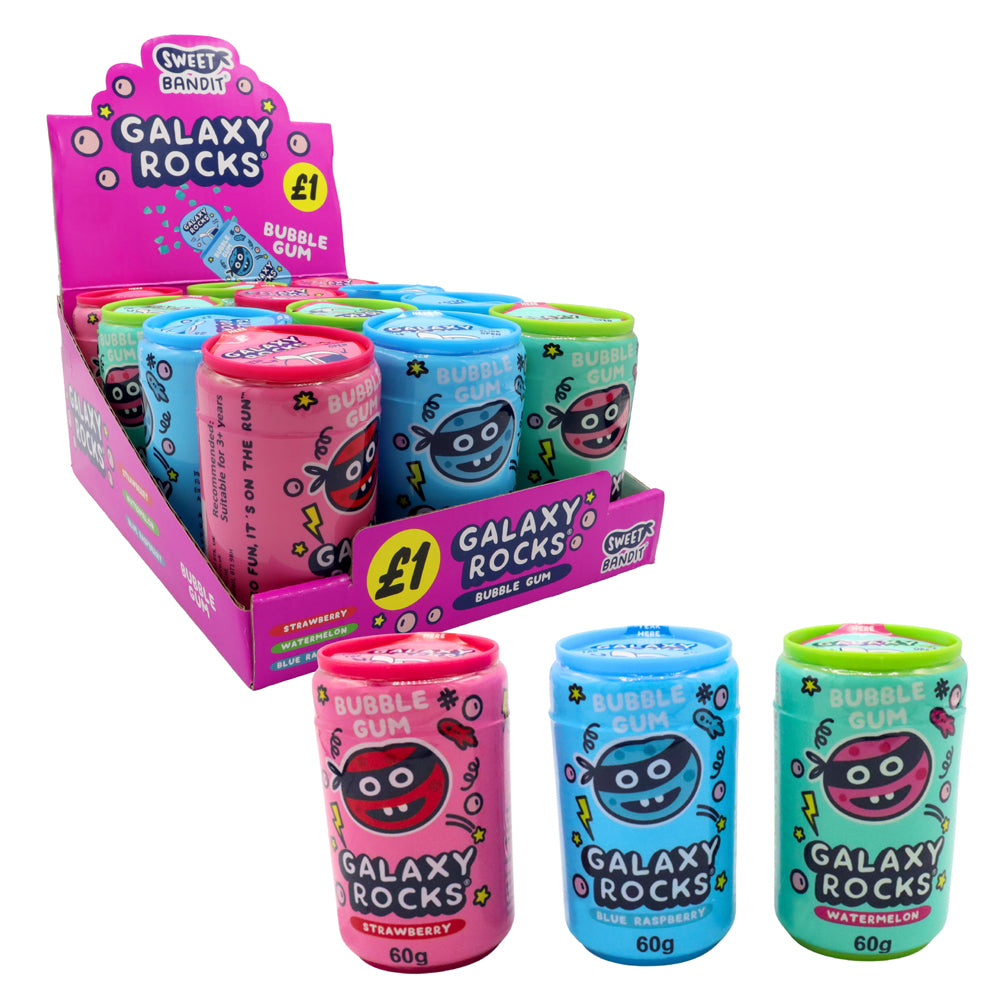 Sweet Bandit Galaxy Rocks Gum 60g – Pack of 12