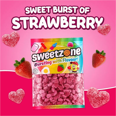 Sweetzone Fizzy Strawberry Hearts 1kg