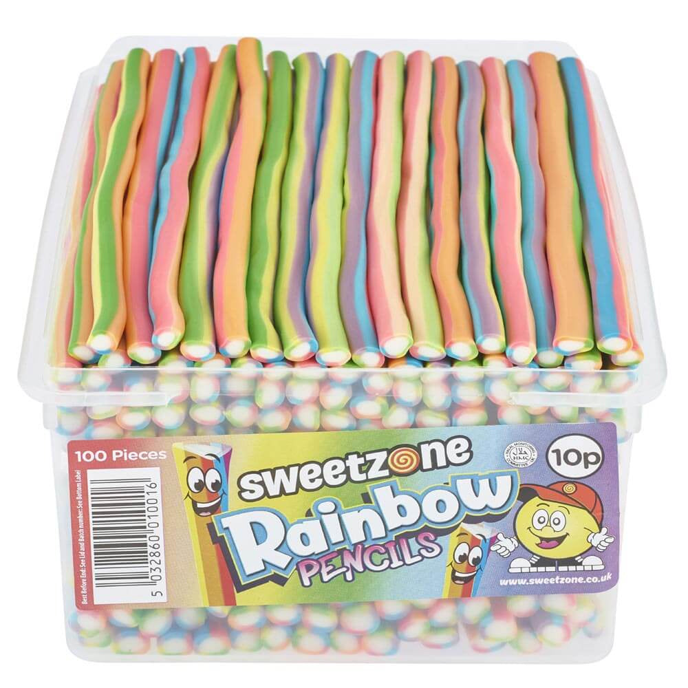 Sweetzone Pencil Sweets Tub (100 Pieces) – Assorted Flavours