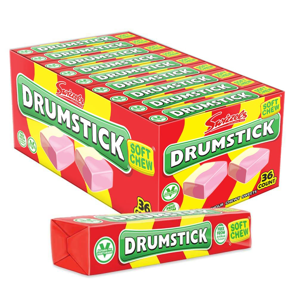 Swizzels Drumstick Soft Chew Stick Packs 43g (Box of 36)