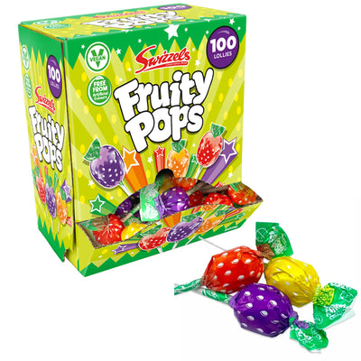 Swizzels Fruity Pops Lollipops 8g (Pack of 100) – Assorted Fruit Flavoured Lollies