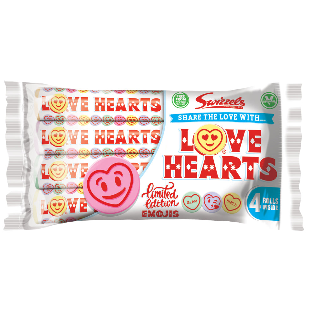 Swizzels Limited Edition Emojis Love Hearts 4 Pack 105g (Case of 12)