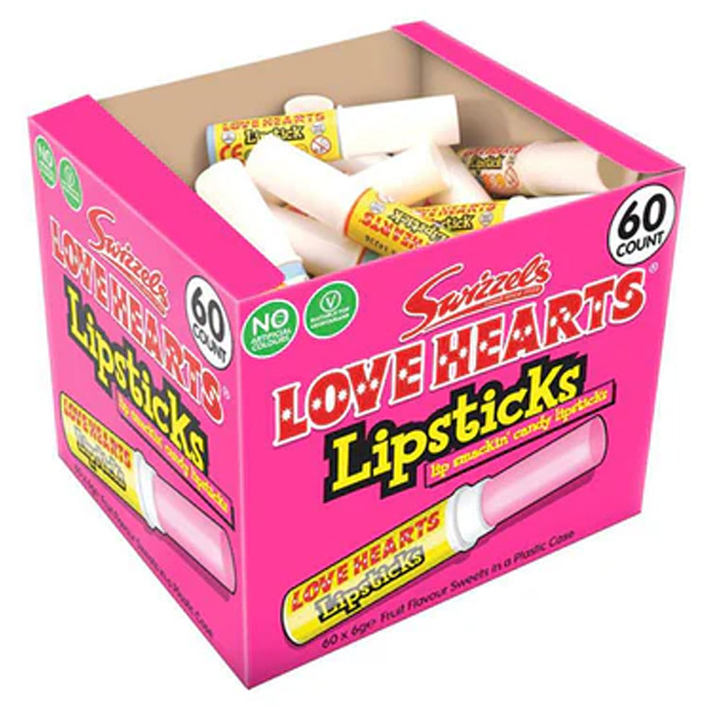 Swizzels Love Heart Candy Lipsticks - 60 Count