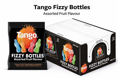 Tango Assorted Fruit Fizzy Bottles Mini Bags 16g – 100 Count Party Pack