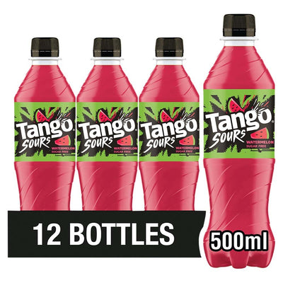 Tango Sours Watermelon Sugar Free 500ml – Refreshing Fruit Flavour Drink (Pack of 12)