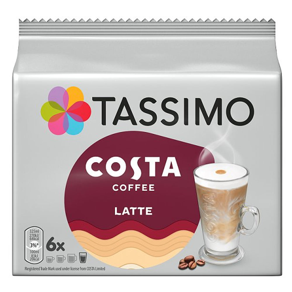 Tassimo Costa Latte Coffee Pods x6