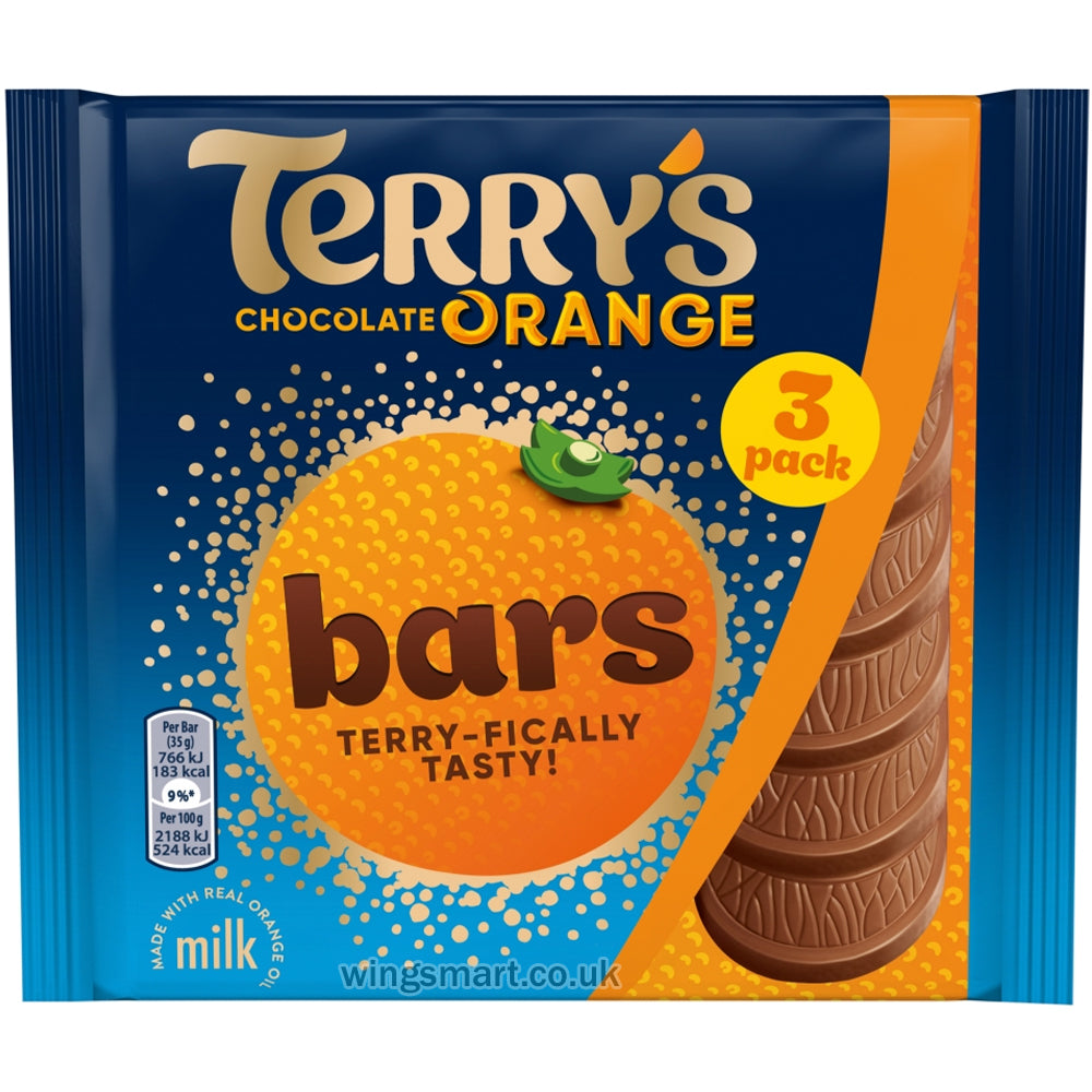 Terry's Milk Chocolate Orange Bars 3 Pack 105g (Box of 16)