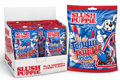 Slush Puppie Tongue Painter Pops Duo Flavour Lollipops 80g (14 x 80g Bags)